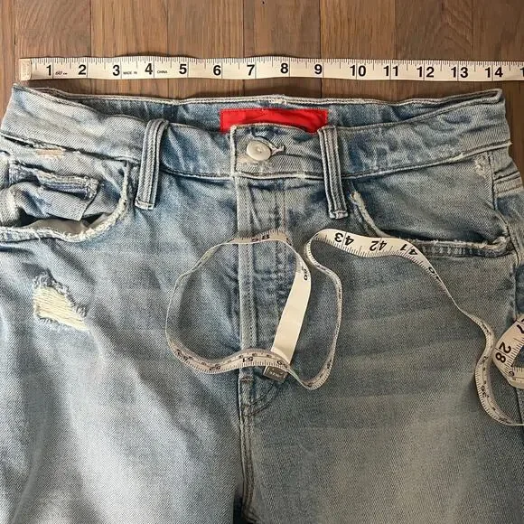 Mother x Carolyn Murphy Distressed Patchwork Tomcat Ankle Undone Jeans Size 27 - Picture 14 of 16